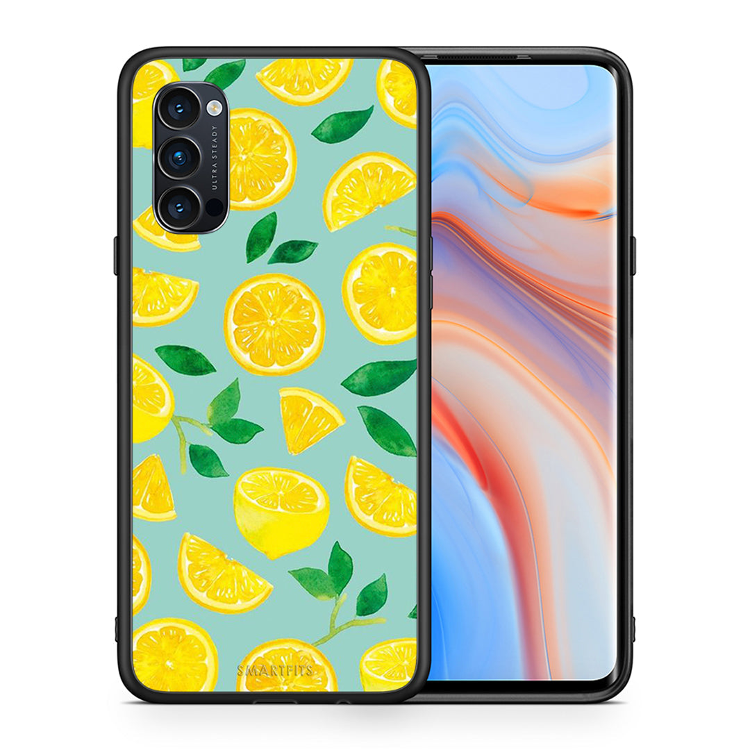 Θήκη Oppo Reno4 Pro 5G Lemons από τη Smartfits με σχέδιο στο πίσω μέρος και μαύρο περίβλημα | Oppo Reno4 Pro 5G Lemons case with colorful back and black bezels