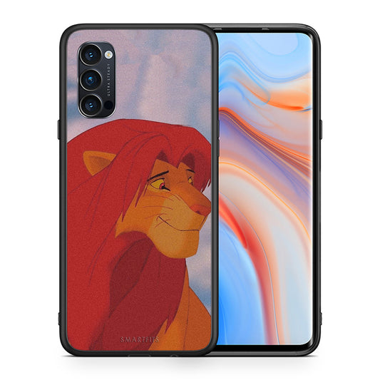 Θήκη Αγίου Βαλεντίνου Oppo Reno4 Pro 5G Lion Love 1 από τη Smartfits με σχέδιο στο πίσω μέρος και μαύρο περίβλημα | Oppo Reno4 Pro 5G Lion Love 1 case with colorful back and black bezels