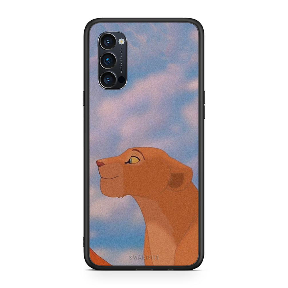 Oppo Reno4 Pro 5G Lion Love 2 Θήκη Αγίου Βαλεντίνου από τη Smartfits με σχέδιο στο πίσω μέρος και μαύρο περίβλημα | Smartphone case with colorful back and black bezels by Smartfits