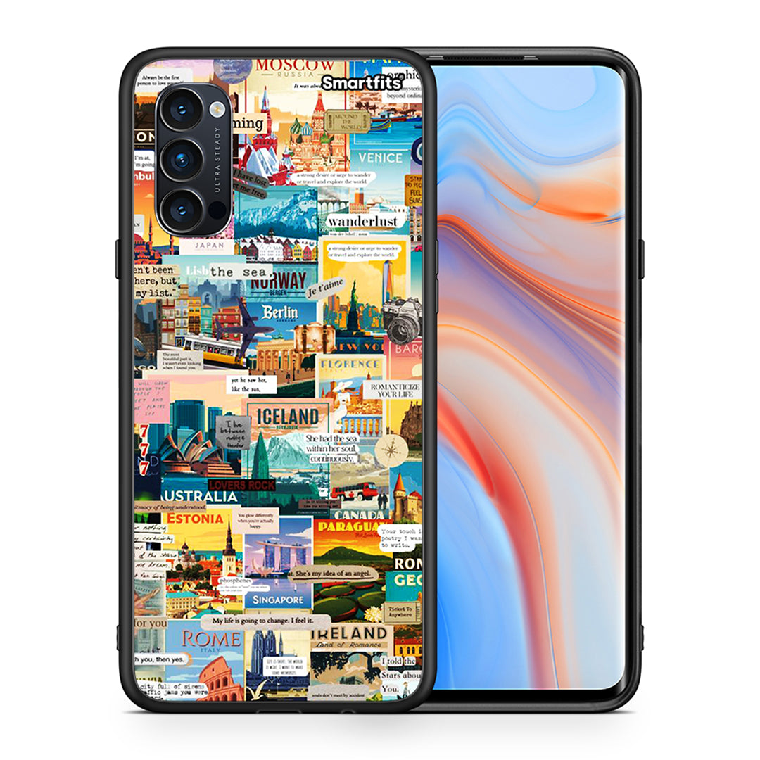 Θήκη Oppo Reno4 Pro 5G Live To Travel από τη Smartfits με σχέδιο στο πίσω μέρος και μαύρο περίβλημα | Oppo Reno4 Pro 5G Live To Travel case with colorful back and black bezels