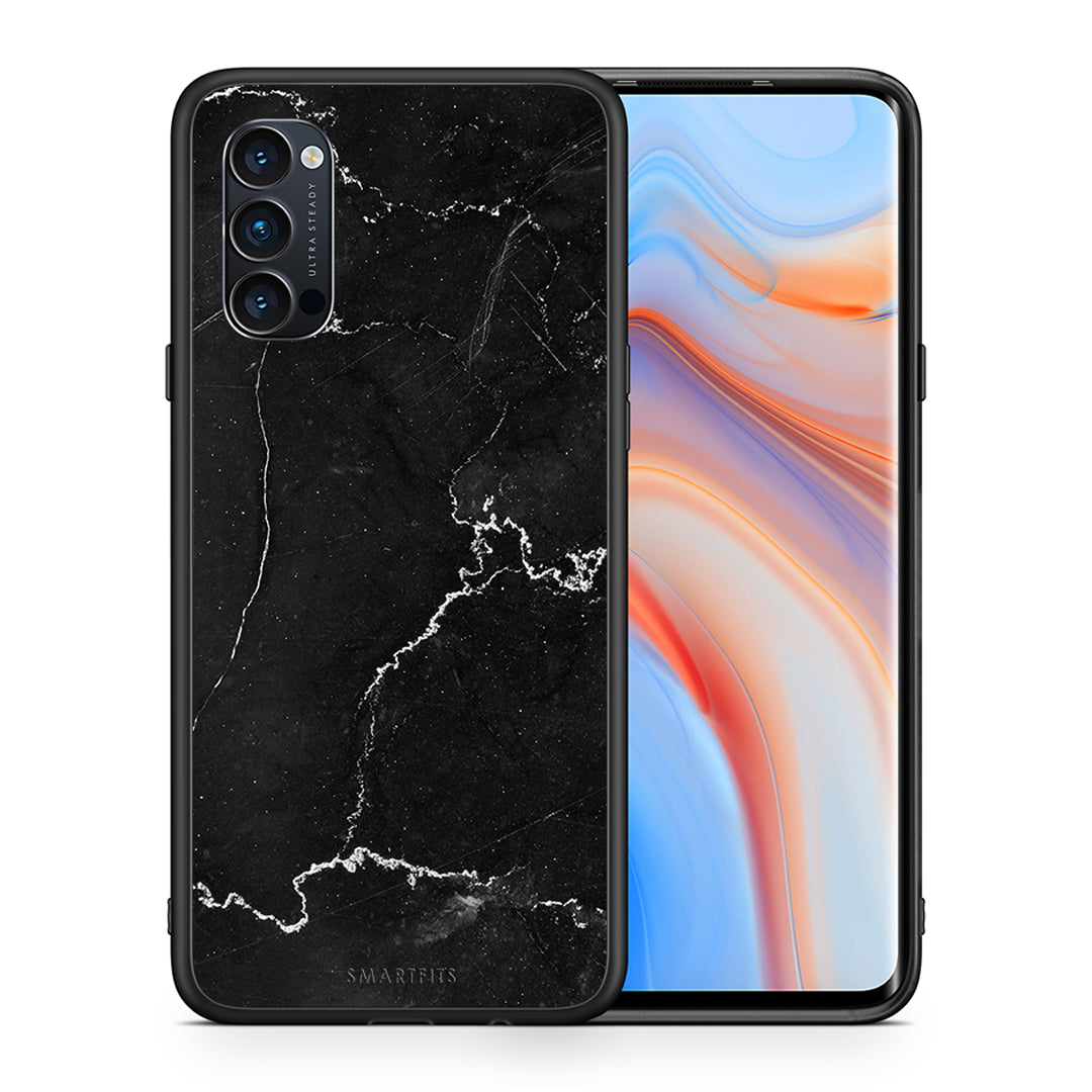 Θήκη Oppo Reno4 Pro 5G Black Marble από τη Smartfits με σχέδιο στο πίσω μέρος και μαύρο περίβλημα | Oppo Reno4 Pro 5G Black Marble case with colorful back and black bezels