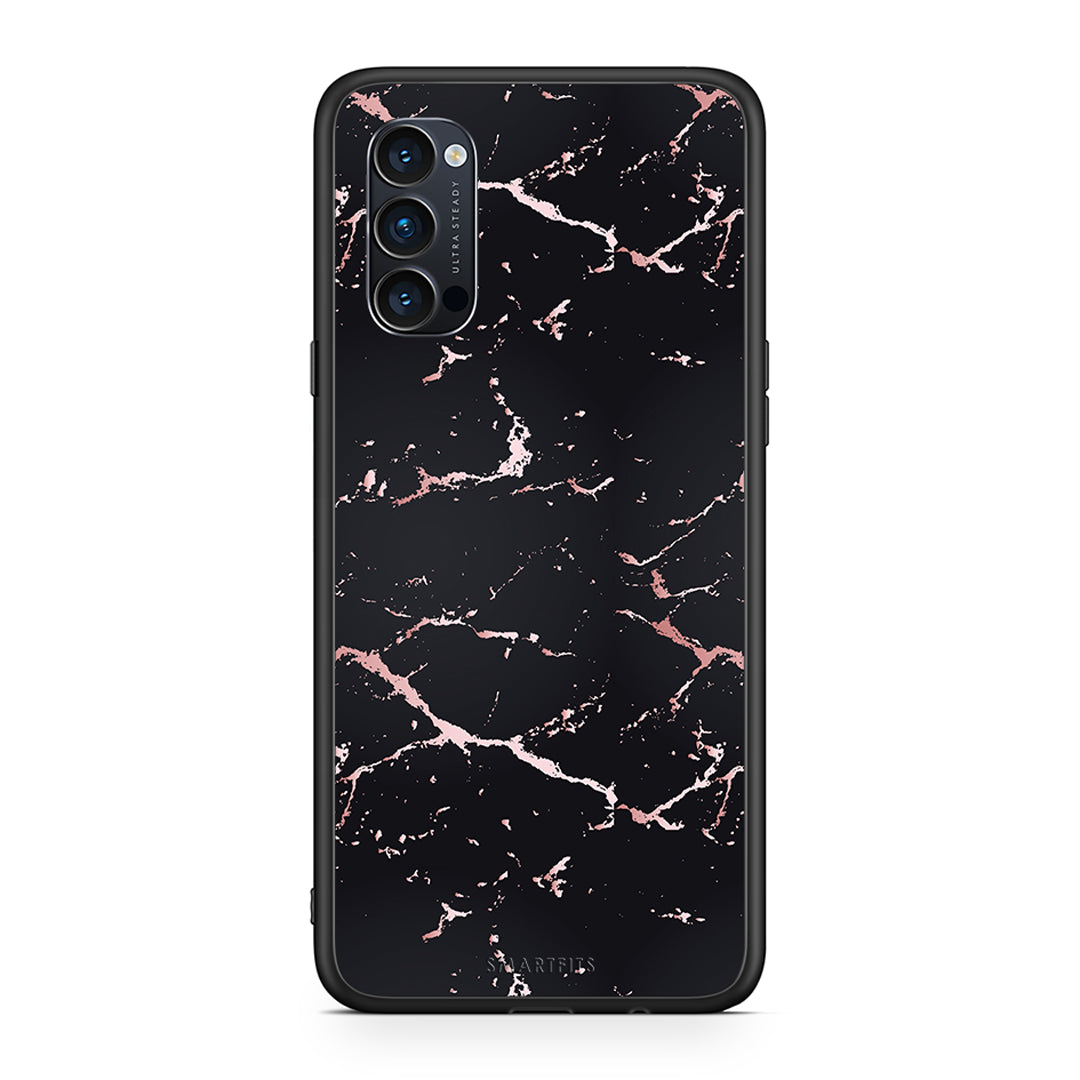 4 - Oppo Reno4 Pro 5G Black Rosegold Marble case, cover, bumper