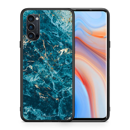 Θήκη Oppo Reno4 Pro 5G Marble Blue από τη Smartfits με σχέδιο στο πίσω μέρος και μαύρο περίβλημα | Oppo Reno4 Pro 5G Marble Blue case with colorful back and black bezels