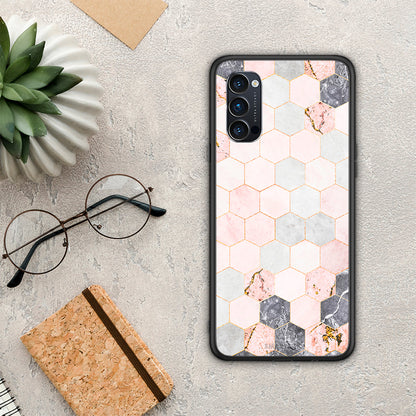 Marble Hexagon Pink - Oppo Reno4 Pro 5G θήκη
