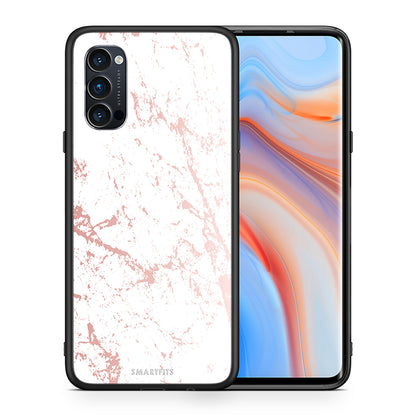 Θήκη Oppo Reno4 Pro 5G Pink Splash Marble από τη Smartfits με σχέδιο στο πίσω μέρος και μαύρο περίβλημα | Oppo Reno4 Pro 5G Pink Splash Marble case with colorful back and black bezels