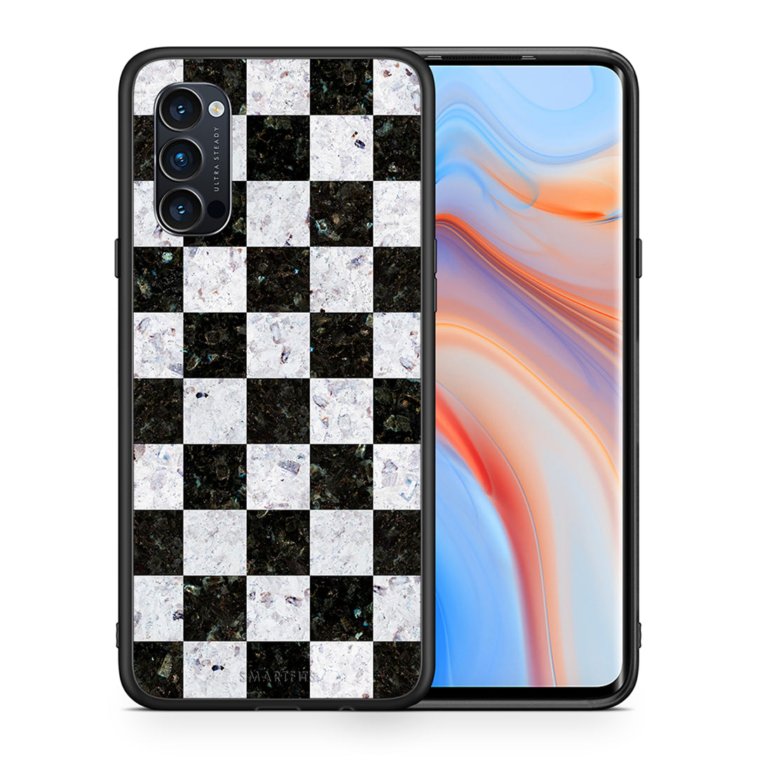 Θήκη Oppo Reno4 Pro 5G Square Geometric Marble από τη Smartfits με σχέδιο στο πίσω μέρος και μαύρο περίβλημα | Oppo Reno4 Pro 5G Square Geometric Marble case with colorful back and black bezels