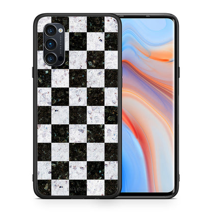 Θήκη Oppo Reno4 Pro 5G Square Geometric Marble από τη Smartfits με σχέδιο στο πίσω μέρος και μαύρο περίβλημα | Oppo Reno4 Pro 5G Square Geometric Marble case with colorful back and black bezels