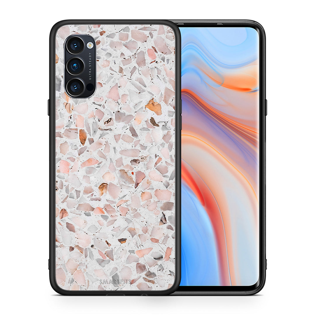 Θήκη Oppo Reno4 Pro 5G Marble Terrazzo από τη Smartfits με σχέδιο στο πίσω μέρος και μαύρο περίβλημα | Oppo Reno4 Pro 5G Marble Terrazzo case with colorful back and black bezels