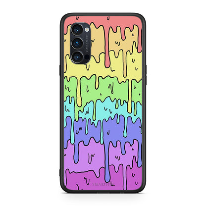 Oppo Reno4 Pro 5G Melting Rainbow θήκη από τη Smartfits με σχέδιο στο πίσω μέρος και μαύρο περίβλημα | Smartphone case with colorful back and black bezels by Smartfits