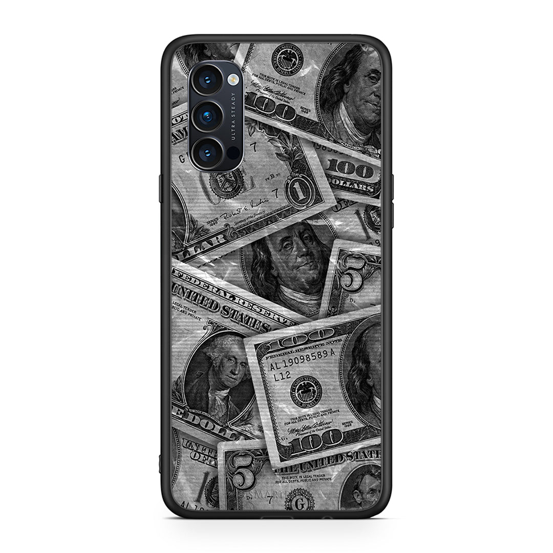 Oppo Reno4 Pro 5G Money Dollars θήκη από τη Smartfits με σχέδιο στο πίσω μέρος και μαύρο περίβλημα | Smartphone case with colorful back and black bezels by Smartfits
