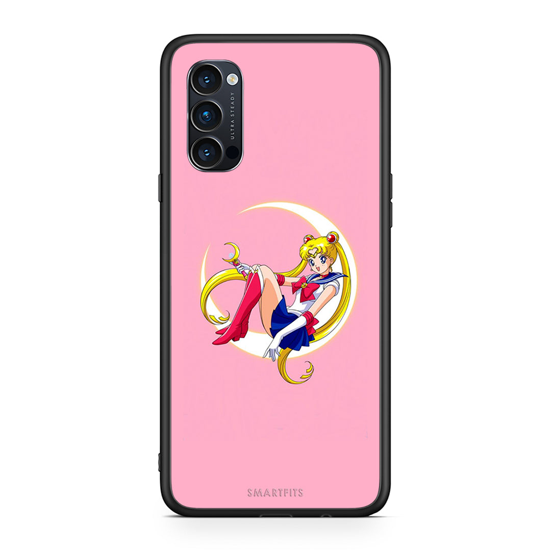 Oppo Reno4 Pro 5G Moon Girl θήκη από τη Smartfits με σχέδιο στο πίσω μέρος και μαύρο περίβλημα | Smartphone case with colorful back and black bezels by Smartfits