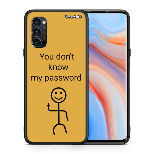 Θήκη Oppo Reno4 Pro 5G My Password από τη Smartfits με σχέδιο στο πίσω μέρος και μαύρο περίβλημα | Oppo Reno4 Pro 5G My Password case with colorful back and black bezels
