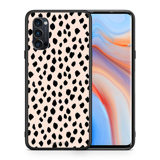 Θήκη Oppo Reno4 Pro 5G New Polka Dots από τη Smartfits με σχέδιο στο πίσω μέρος και μαύρο περίβλημα | Oppo Reno4 Pro 5G New Polka Dots case with colorful back and black bezels