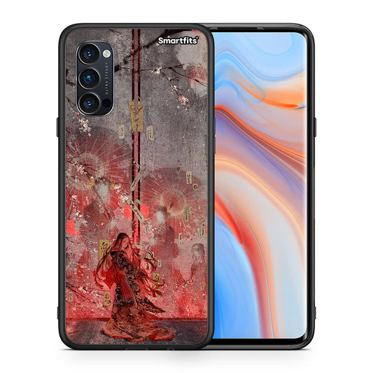 Θήκη Oppo Reno4 Pro 5G Nezuko Kamado από τη Smartfits με σχέδιο στο πίσω μέρος και μαύρο περίβλημα | Oppo Reno4 Pro 5G Nezuko Kamado case with colorful back and black bezels