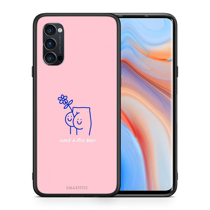 Θήκη Oppo Reno4 Pro 5G Nice Day από τη Smartfits με σχέδιο στο πίσω μέρος και μαύρο περίβλημα | Oppo Reno4 Pro 5G Nice Day case with colorful back and black bezels