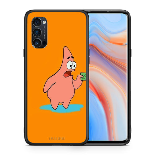 Θήκη Αγίου Βαλεντίνου Oppo Reno4 Pro 5G No Money 1 από τη Smartfits με σχέδιο στο πίσω μέρος και μαύρο περίβλημα | Oppo Reno4 Pro 5G No Money 1 case with colorful back and black bezels