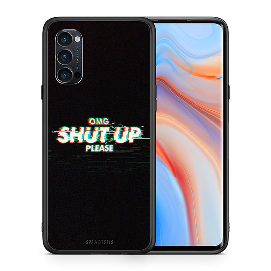Θήκη Oppo Reno4 Pro 5G OMG ShutUp από τη Smartfits με σχέδιο στο πίσω μέρος και μαύρο περίβλημα | Oppo Reno4 Pro 5G OMG ShutUp case with colorful back and black bezels