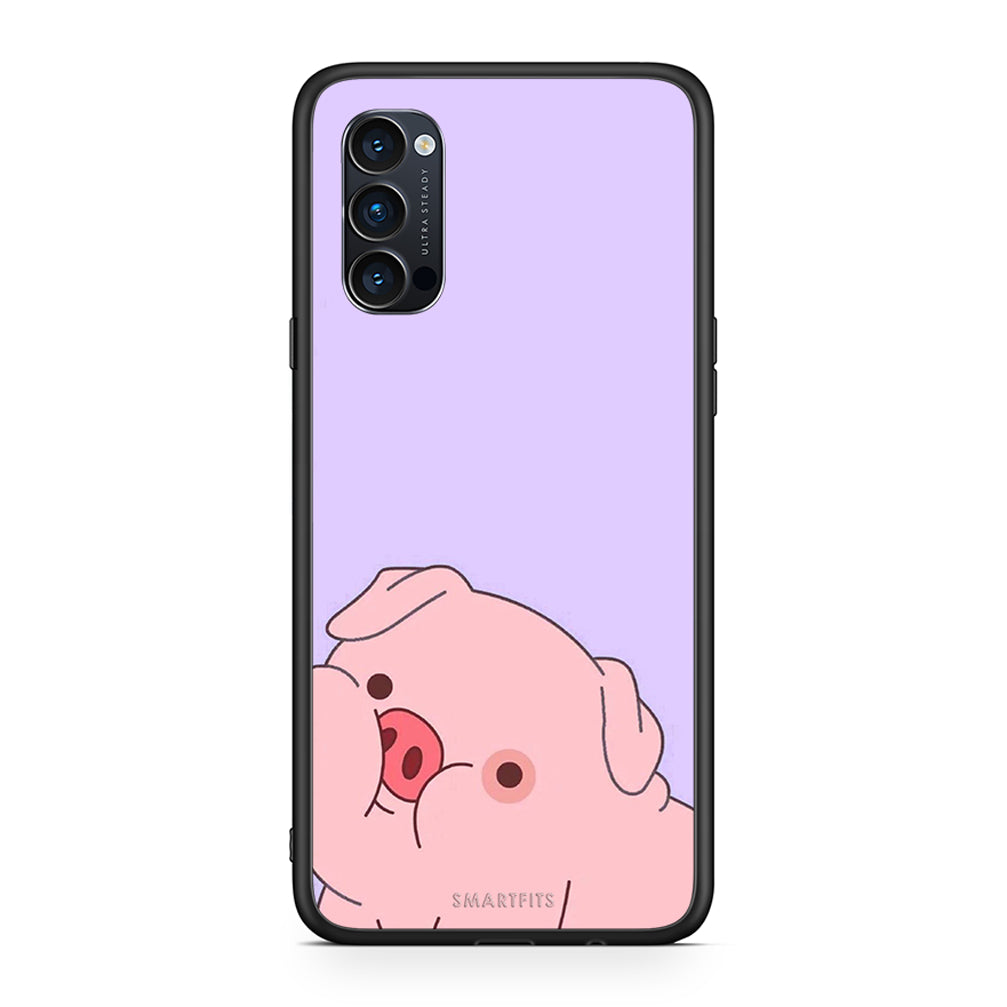 Oppo Reno4 Pro 5G Pig Love 2 Θήκη Αγίου Βαλεντίνου από τη Smartfits με σχέδιο στο πίσω μέρος και μαύρο περίβλημα | Smartphone case with colorful back and black bezels by Smartfits