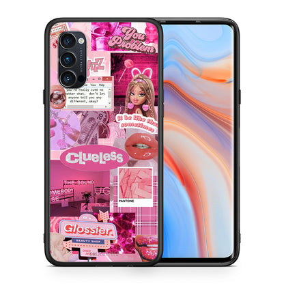 Θήκη Αγίου Βαλεντίνου Oppo Reno4 Pro 5G Pink Love από τη Smartfits με σχέδιο στο πίσω μέρος και μαύρο περίβλημα | Oppo Reno4 Pro 5G Pink Love case with colorful back and black bezels