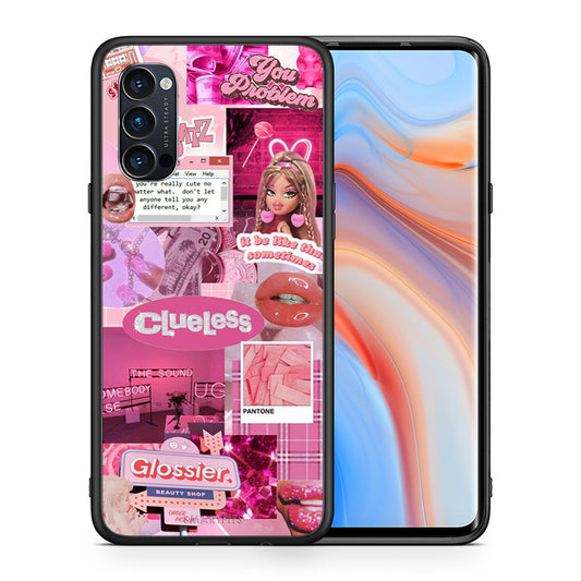Θήκη Αγίου Βαλεντίνου Oppo Reno4 Pro 5G Pink Love από τη Smartfits με σχέδιο στο πίσω μέρος και μαύρο περίβλημα | Oppo Reno4 Pro 5G Pink Love case with colorful back and black bezels