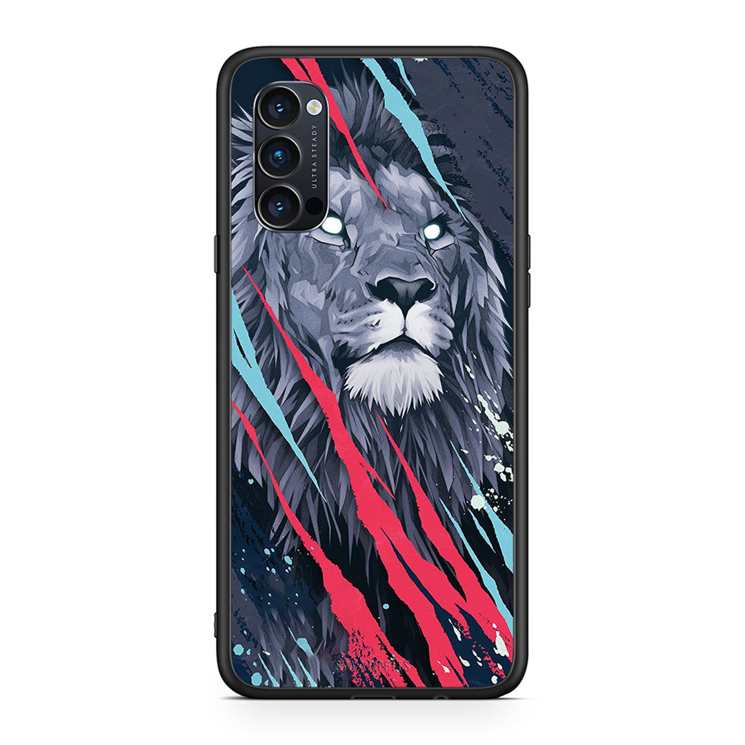 4 - Oppo Reno4 Pro 5G Lion Designer PopArt case, cover, bumper
