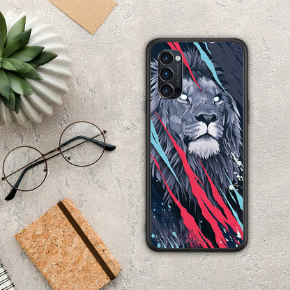 PopArt Lion Designer - Oppo Reno4 Pro 5G θήκη
