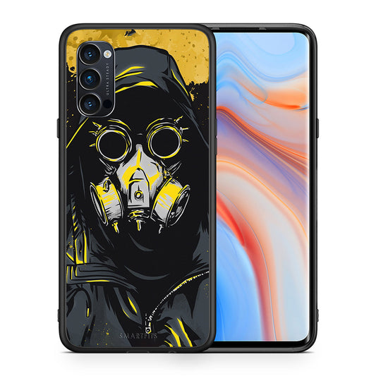 Θήκη Oppo Reno4 Pro 5G Mask PopArt από τη Smartfits με σχέδιο στο πίσω μέρος και μαύρο περίβλημα | Oppo Reno4 Pro 5G Mask PopArt case with colorful back and black bezels