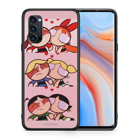 Θήκη Αγίου Βαλεντίνου Oppo Reno4 Pro 5G Puff Love από τη Smartfits με σχέδιο στο πίσω μέρος και μαύρο περίβλημα | Oppo Reno4 Pro 5G Puff Love case with colorful back and black bezels
