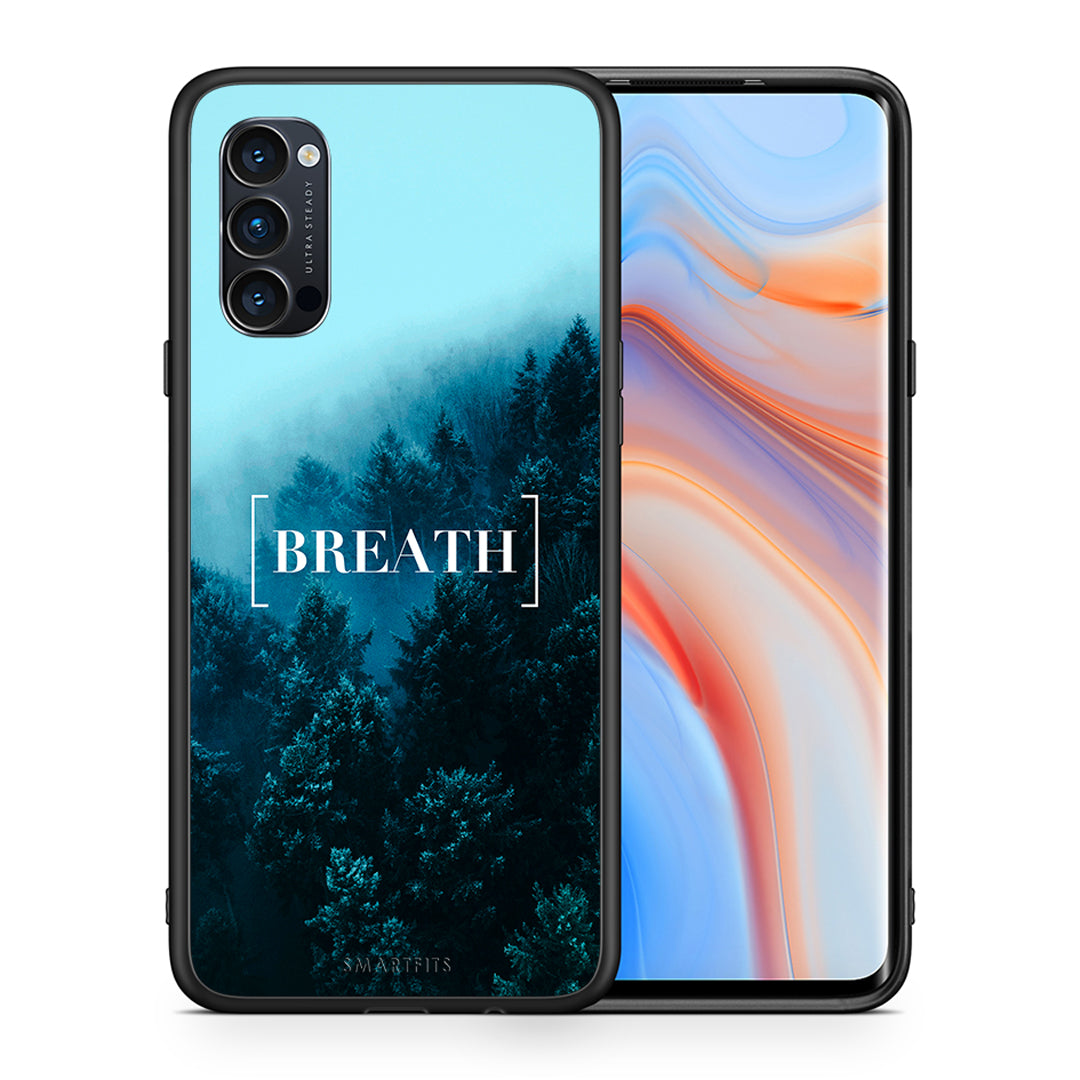 Θήκη Oppo Reno4 Pro 5G Breath Quote από τη Smartfits με σχέδιο στο πίσω μέρος και μαύρο περίβλημα | Oppo Reno4 Pro 5G Breath Quote case with colorful back and black bezels