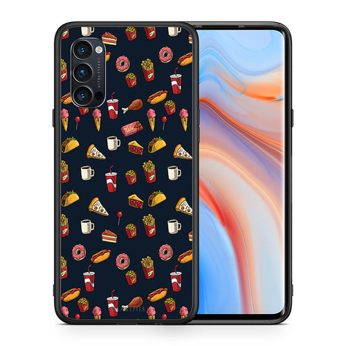 Θήκη Oppo Reno4 Pro 5G Hungry Random από τη Smartfits με σχέδιο στο πίσω μέρος και μαύρο περίβλημα | Oppo Reno4 Pro 5G Hungry Random case with colorful back and black bezels