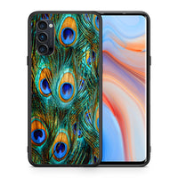 Thumbnail for Θήκη Oppo Reno4 Pro 5G Real Peacock Feathers από τη Smartfits με σχέδιο στο πίσω μέρος και μαύρο περίβλημα | Oppo Reno4 Pro 5G Real Peacock Feathers case with colorful back and black bezels