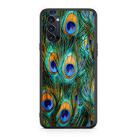 Thumbnail for Oppo Reno4 Pro 5G Real Peacock Feathers θήκη από τη Smartfits με σχέδιο στο πίσω μέρος και μαύρο περίβλημα | Smartphone case with colorful back and black bezels by Smartfits
