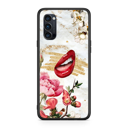 Oppo Reno4 Pro 5G Red Lips θήκη από τη Smartfits με σχέδιο στο πίσω μέρος και μαύρο περίβλημα | Smartphone case with colorful back and black bezels by Smartfits