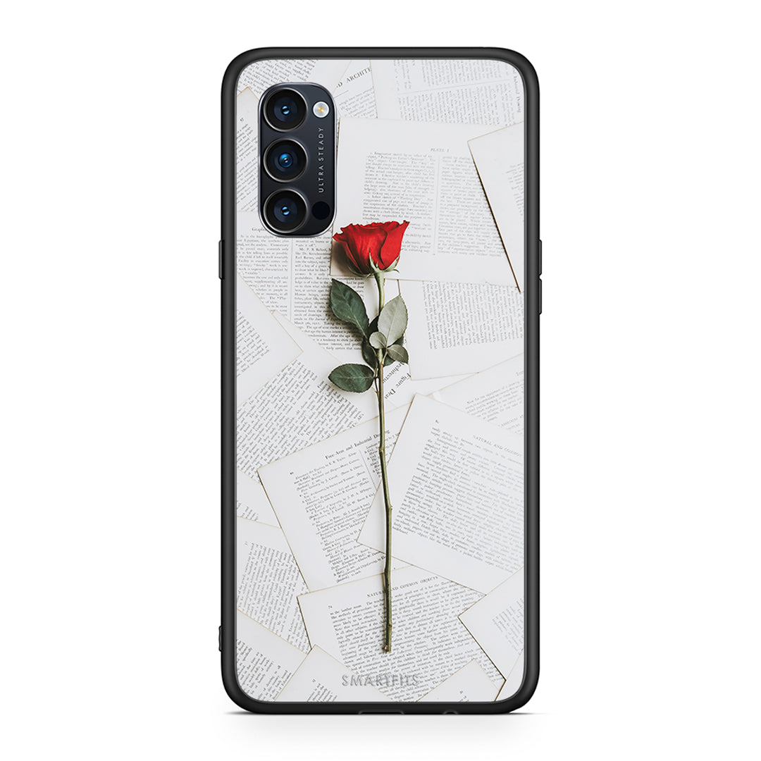 Oppo Reno4 Pro 5G Red Rose θήκη από τη Smartfits με σχέδιο στο πίσω μέρος και μαύρο περίβλημα | Smartphone case with colorful back and black bezels by Smartfits