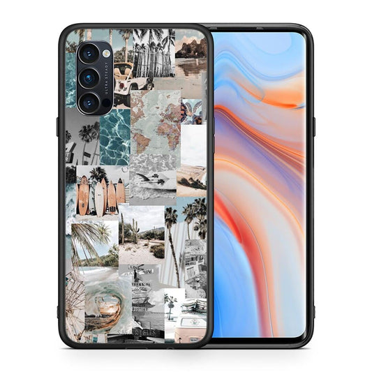 Θήκη Oppo Reno4 Pro 5G Retro Beach Life από τη Smartfits με σχέδιο στο πίσω μέρος και μαύρο περίβλημα | Oppo Reno4 Pro 5G Retro Beach Life case with colorful back and black bezels