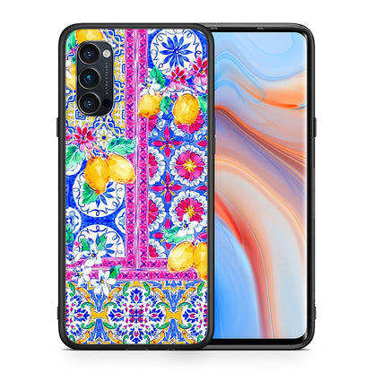 Θήκη Oppo Reno4 Pro 5G Retro Spring από τη Smartfits με σχέδιο στο πίσω μέρος και μαύρο περίβλημα | Oppo Reno4 Pro 5G Retro Spring case with colorful back and black bezels