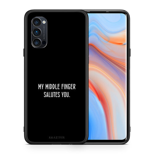 Θήκη Oppo Reno4 Pro 5G Salute από τη Smartfits με σχέδιο στο πίσω μέρος και μαύρο περίβλημα | Oppo Reno4 Pro 5G Salute case with colorful back and black bezels