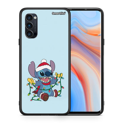 Θήκη Oppo Reno4 Pro 5G Santa Stich από τη Smartfits με σχέδιο στο πίσω μέρος και μαύρο περίβλημα | Oppo Reno4 Pro 5G Santa Stich case with colorful back and black bezels
