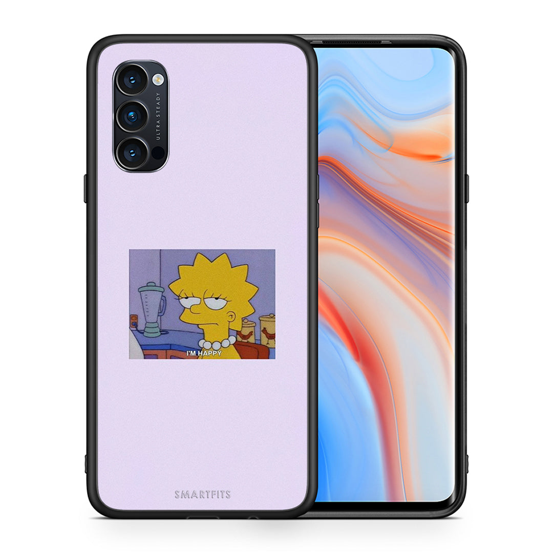 Θήκη Oppo Reno4 Pro 5G So Happy από τη Smartfits με σχέδιο στο πίσω μέρος και μαύρο περίβλημα | Oppo Reno4 Pro 5G So Happy case with colorful back and black bezels