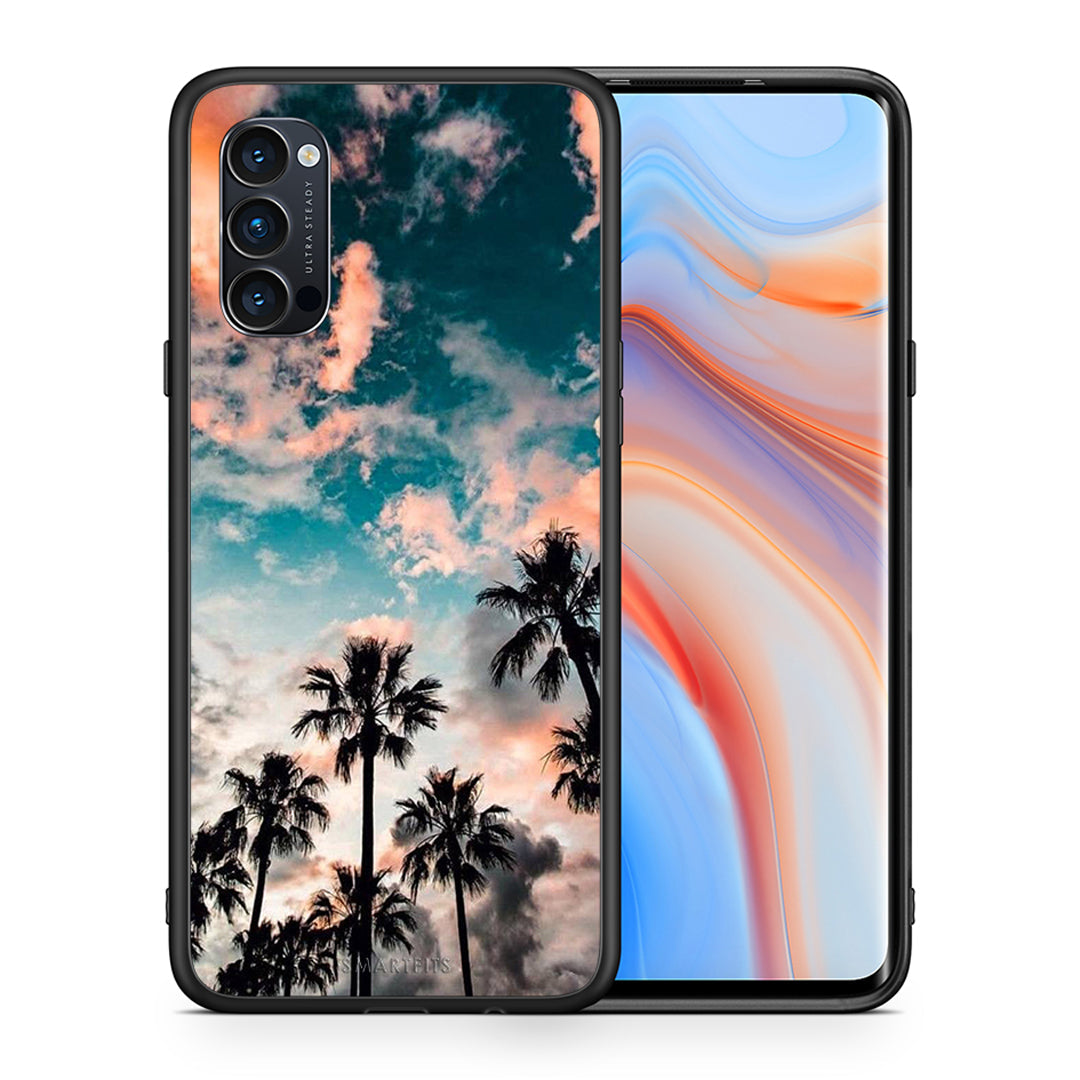 Θήκη Oppo Reno4 Pro 5G Sky Summer από τη Smartfits με σχέδιο στο πίσω μέρος και μαύρο περίβλημα | Oppo Reno4 Pro 5G Sky Summer case with colorful back and black bezels