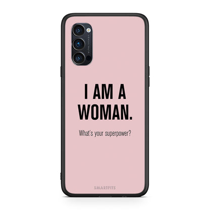 Oppo Reno4 Pro 5G Superpower Woman θήκη από τη Smartfits με σχέδιο στο πίσω μέρος και μαύρο περίβλημα | Smartphone case with colorful back and black bezels by Smartfits