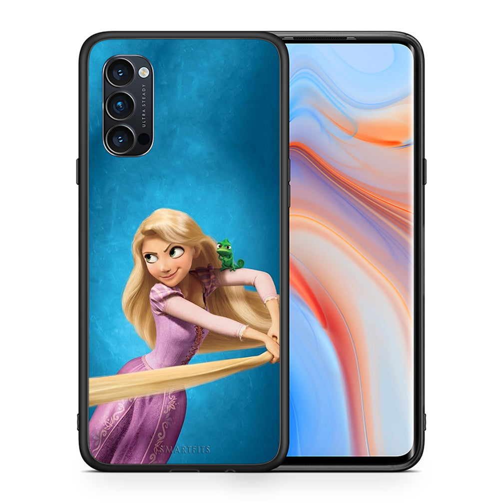 Θήκη Αγίου Βαλεντίνου Oppo Reno4 Pro 5G Tangled 2 από τη Smartfits με σχέδιο στο πίσω μέρος και μαύρο περίβλημα | Oppo Reno4 Pro 5G Tangled 2 case with colorful back and black bezels