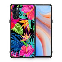 Thumbnail for Θήκη Oppo Reno4 Pro 5G Tropical Flowers από τη Smartfits με σχέδιο στο πίσω μέρος και μαύρο περίβλημα | Oppo Reno4 Pro 5G Tropical Flowers case with colorful back and black bezels