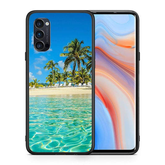 Θήκη Oppo Reno4 Pro 5G Tropical Vibes από τη Smartfits με σχέδιο στο πίσω μέρος και μαύρο περίβλημα | Oppo Reno4 Pro 5G Tropical Vibes case with colorful back and black bezels
