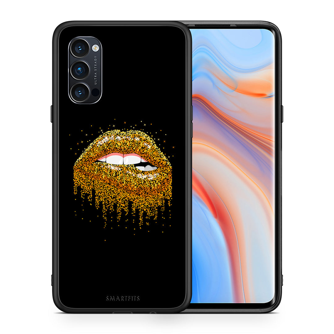 Θήκη Oppo Reno4 Pro 5G Golden Valentine από τη Smartfits με σχέδιο στο πίσω μέρος και μαύρο περίβλημα | Oppo Reno4 Pro 5G Golden Valentine case with colorful back and black bezels