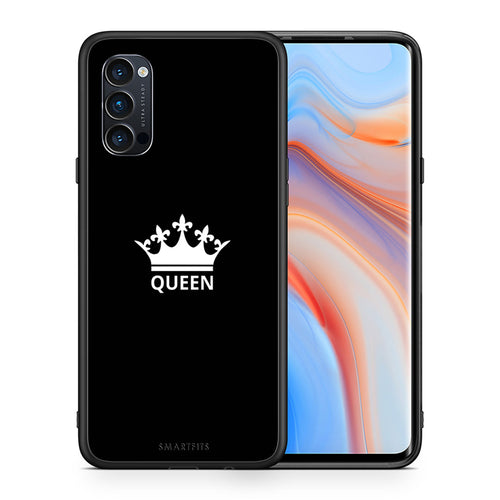 Θήκη Oppo Reno4 Pro 5G Queen Valentine από τη Smartfits με σχέδιο στο πίσω μέρος και μαύρο περίβλημα | Oppo Reno4 Pro 5G Queen Valentine case with colorful back and black bezels