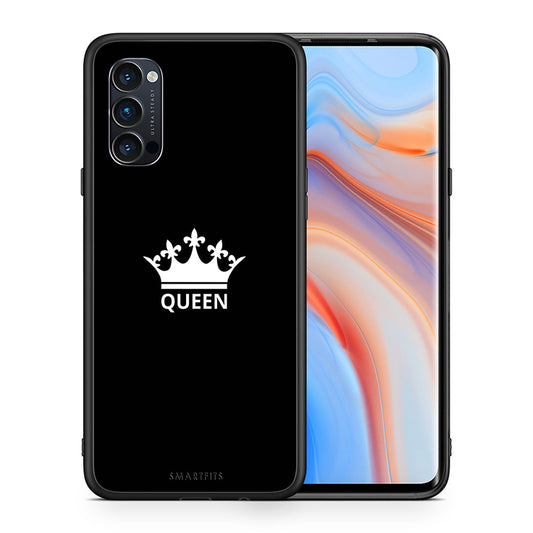 Θήκη Oppo Reno4 Pro 5G Queen Valentine από τη Smartfits με σχέδιο στο πίσω μέρος και μαύρο περίβλημα | Oppo Reno4 Pro 5G Queen Valentine case with colorful back and black bezels
