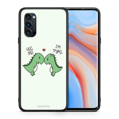 Θήκη Oppo Reno4 Pro 5G Rex Valentine από τη Smartfits με σχέδιο στο πίσω μέρος και μαύρο περίβλημα | Oppo Reno4 Pro 5G Rex Valentine case with colorful back and black bezels