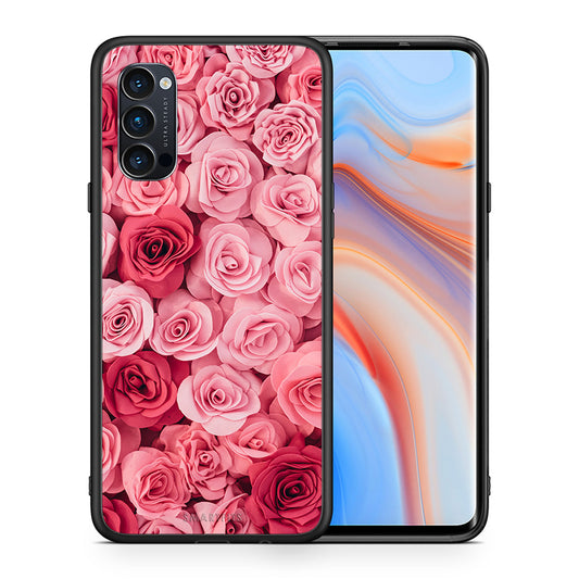 Θήκη Oppo Reno4 Pro 5G RoseGarden Valentine από τη Smartfits με σχέδιο στο πίσω μέρος και μαύρο περίβλημα | Oppo Reno4 Pro 5G RoseGarden Valentine case with colorful back and black bezels