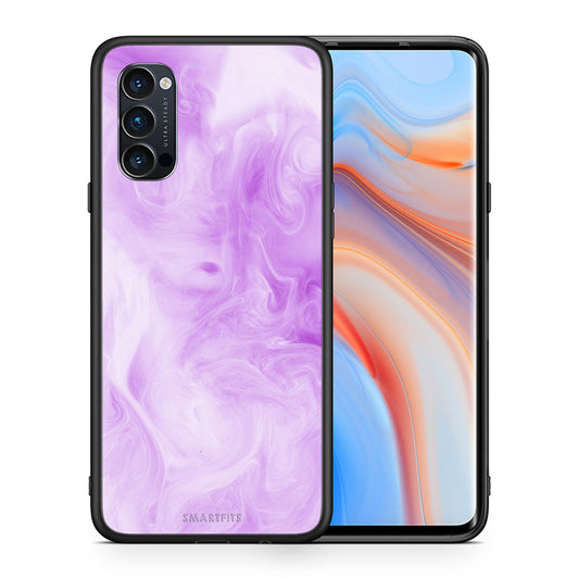 Θήκη Oppo Reno4 Pro 5G Lavender Watercolor από τη Smartfits με σχέδιο στο πίσω μέρος και μαύρο περίβλημα | Oppo Reno4 Pro 5G Lavender Watercolor case with colorful back and black bezels